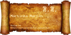 Martinka Martin névjegykártya